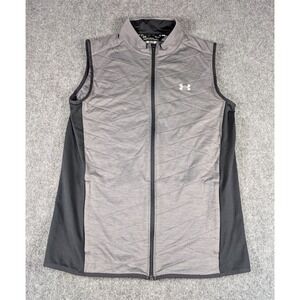 Under Armour Reactor Cold Gear Vest Mens Medium Gray Lightweight Full Zip